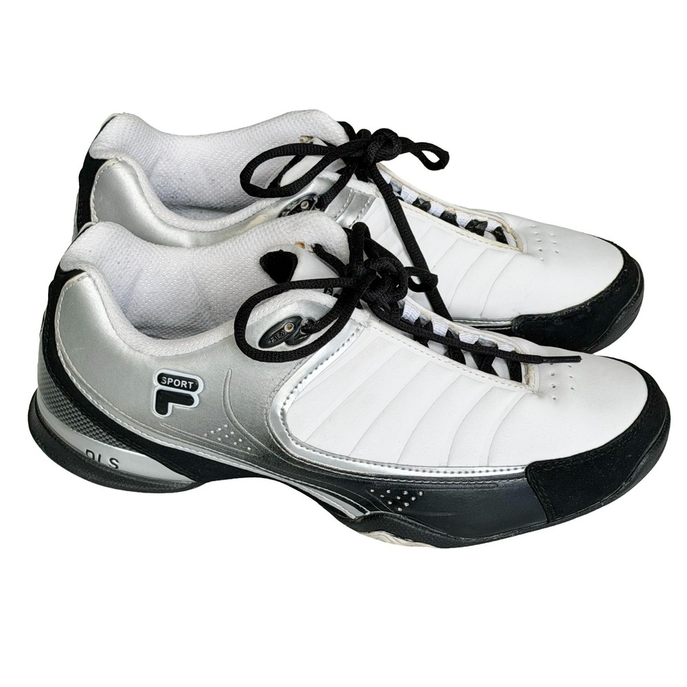 Fila Men's Size 10.5 Sport Rimshot II Low Ankle Sneakers White/Black Basketball